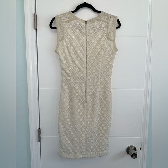 Sea New York Lace Beige Rouched MIDI Dress 6 - Picture 5 of 5